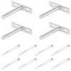 4 Pieces Heavy-Duty Floating Shelf Brackets with Mounting Screws,Solid Steel
