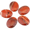 Rockcloud Oval Worry Stones,Palm Pocket Stone,Healing Crystal Chakra Therapy Geometry,Red