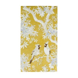 Caspari Scenic Songbirds Gold & Ivory Guest Towel Napkins - 15 Per Package, 4 Packs