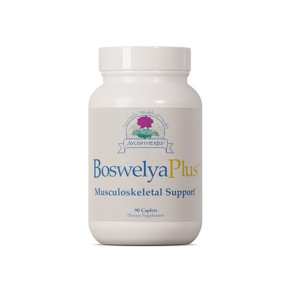 Ayush Herbs Boswelya Plus, Herbal Joint and Muscle Support, Natural Ayurvedic Supplement, 90 Vegetarian Caplets