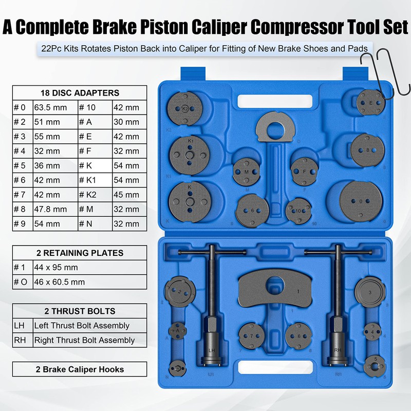 MOSTPLUS Universal Disc Brake Caliper Wind Back Tool and Piston