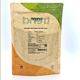 Trend Organic Fenugreek Powder 250g – Nutty Sweet Flavour, Vegan, Non-GMO, Resealable Bag – Ideal for Curries, Spice Mixes, Cooking and Healthy Recipes