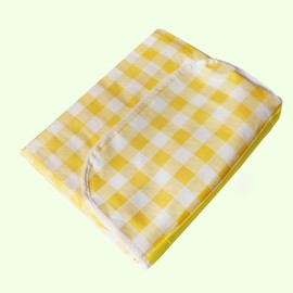 GENERALCARE Picnic Blanket, 80 x 80 inches, Waterproof Foldable, Gingham Pattern (Yellow)