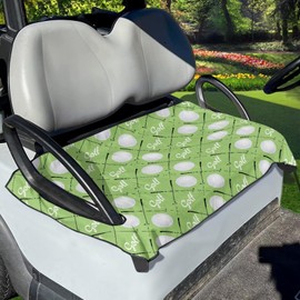 HUISEFOR Universal Golf Cart Seat Covers Green 2 Passenger Golf Cart Seat Towel Covers Soft Fuzzy Winter Golf Cart Seat Cover Blanket Compatible with EZGO & Club Car Golf Carts