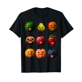 Funny Silly AI Fruit gen z Meme BrainRot Humor Tongue Out T-Shirt