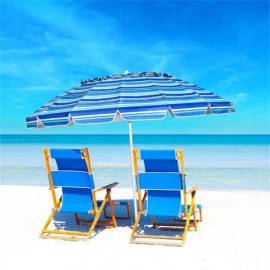 8 Ft UV Protected Beach Umbrella with 16-Ribbed Windproof FrameColor: as picture