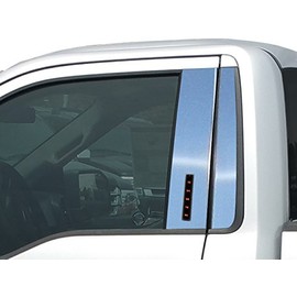 Stainless Polished Chrome Pillar Post Trim (Includes keyless Entry Touch pad) 4PC, Compatible with Ford F-150 2015-2020 (2-Door, Pickup Truck, Regular Cab)