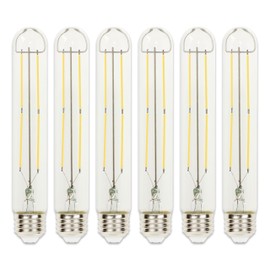 Westinghouse Lighting 5337020 5 Watt (75 Watt Equivalent) T9 Dimmable Clear Filament LED Light Bulb, Medium Base, 6 Pack