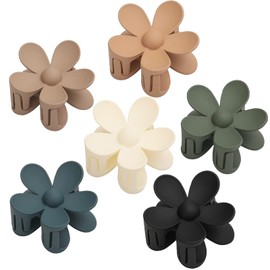 Hair Claw Clips, 6PCS Matte Flower Claw Clips, Large Hair Clips For Women Thick Hair, Big Cute Dasiy Hair Clips, Non Slip Strong Hold For Women Thin Hair