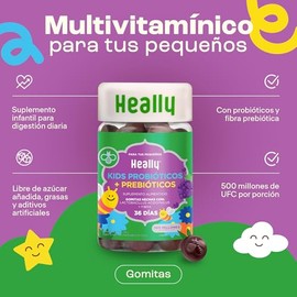 Gomitas Probióticos Niños Inulina y Lactobacillus HEALLY KIDS                                                                                         
