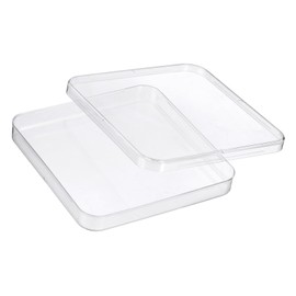 PATIKIL 13cm/5.1 Inch Plastic Petri Dishes with Lids, Square Culture Dish Tissue Culture Plate for Lab Science Experiments, Clear