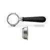 LELIT LELIT 58 Bottomless Portafilter with Ergonomic Handle - Silver/Black