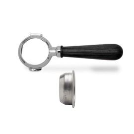 LELIT LELIT 58 Bottomless Portafilter with Ergonomic Handle - Silver/Black