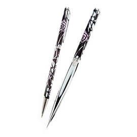 Pen & Letter Opener Set with Mackintosh Pink Rose Design & Gift Boxed