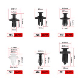 118 Pcs Car Body Trim Clips, Car Retainer Clips, Universal Auto Car Trim Clips, Plastic Nylon Rivet Trim Clips for Car Door Bumper Retainer Clips Fasteners Remover, with Panel Removal Pry Tool