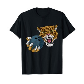 Jaguar Leopard Cheetah Panther Bowling Cartoon Character T-Shirt
