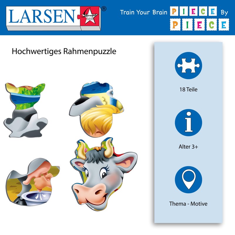 Larsen BM5 Farm Kids with Cow Puzzle