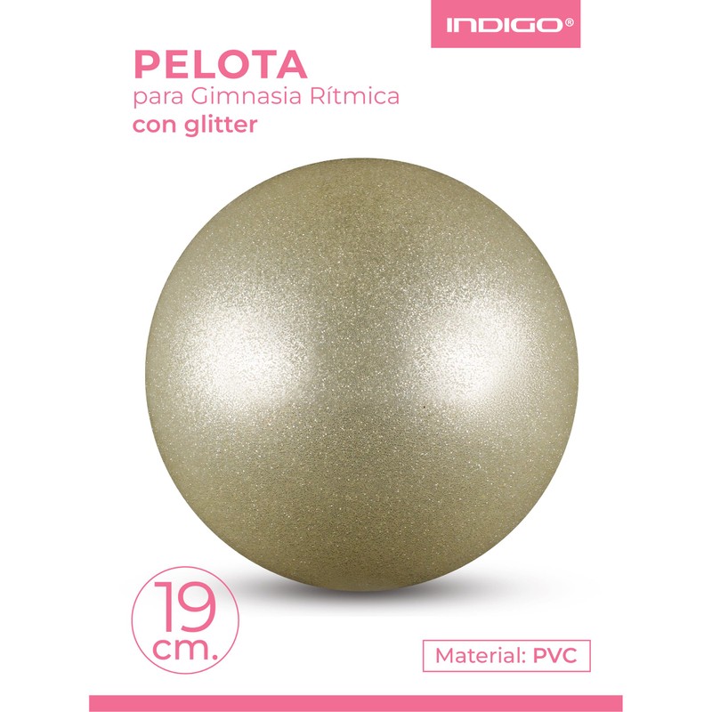 DRUNA Rhythmic Gymnastics Ball Metallic + PVC Glitter 15 cm