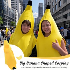 Banana Costume for Adults, Adult Funny Banana Suit, Fruit Fancy Party Costume, Unisex Fancy Dress for Adults, Unisex Banana Suit Banana Comedy Costume for Parties, Carnivals, Easter, Christmas (Kid)