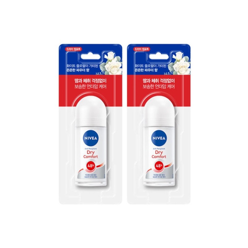 Nivea Deodorant Roll-on Dry Comfort 50ml X 2 / 니베아