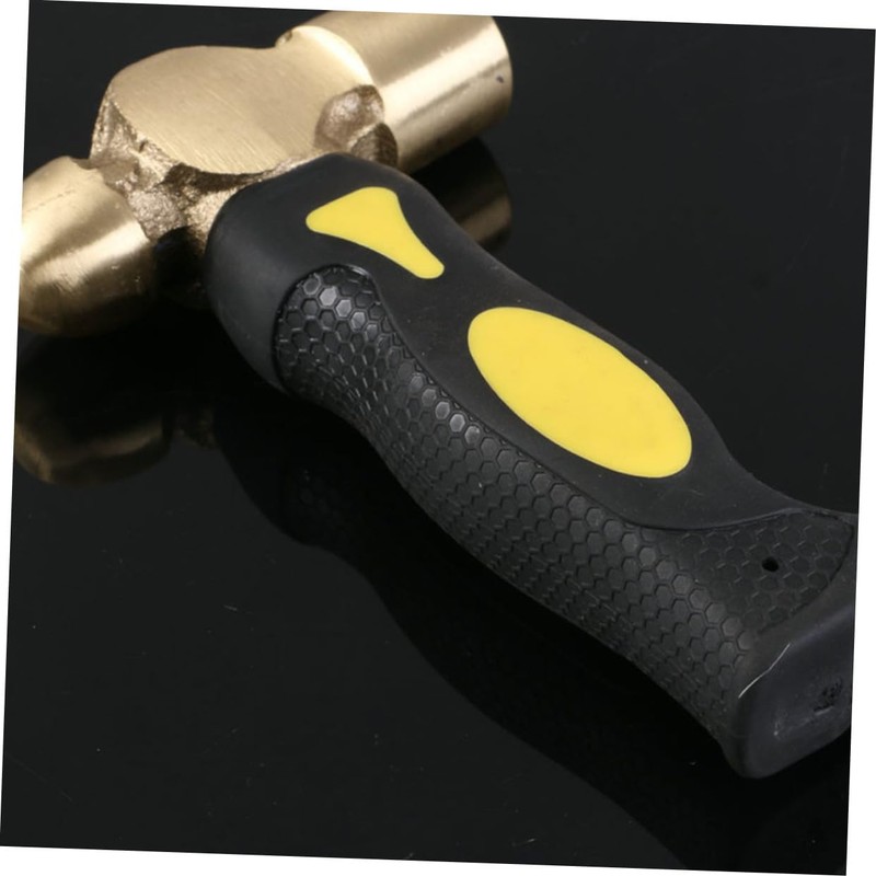 Sosoport Professional Brass Stamping Hammer Round Head Non-Sparking Hand Turned