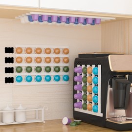 MATT SAGA K Cup Holder Self-Adhesive Mounted Coffee Pod Stands, Suitable for a Variety of Scenarios and a Variety of Brand of Coffee Capsules Organizer Station (White)