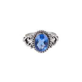 Natural Tanzanite Gemstone 925 Sterling Silver Handcrafted Bohemian Ring Size 10, Tanzanite Jewelry Ring For Her, December Birthstone Ring, Women's Ring, 925 Stamped Ring (Tanzanite AAA, 10)
