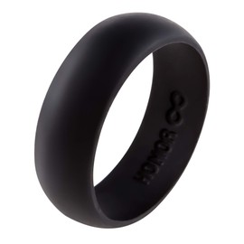 Honor Eternity Ring Men Silicone Ring Premium Grade Wedding-Bands for Active Men, Athletes, Comfortable Fit Jet Black (Jet Black, 10)