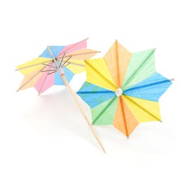 Spldsun Pack of 100 Cocktail Umbrellas, Paper, Colourful Paper, Cocktail Umbrellas, Hibiscus Cocktail Umbrellas, for Parties Hawaii, Garden Party, Beach Party, Birthday, Theme Party, Carnival