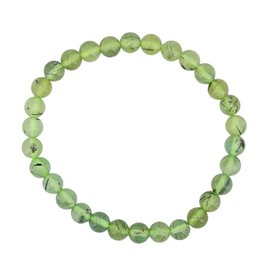Taddart Minerals - 6mm Natural Gemstone Ball Bracelet on Elastic Nylon Thread - Handmade, Rubber