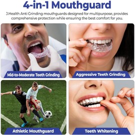 FIREYUN Mouth Guard for Grinding Teeth and Clenching Anti Grinding Teeth Custom Moldable Dental Night Guard Dental Night Guards -4 Pack/two Size
