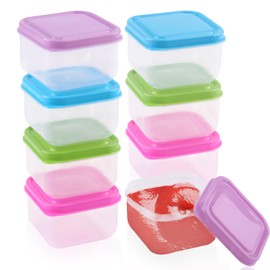 RobLuX Pack of 15 Mini Containers with Lids 50 ml Small Containers with Lids Plastic Leak-Proof Food Storage Containers Small Set Suitable as Food Storage Containers
