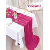 EVSGSONL 10 Pack Cheesecloth Table Runner Hot Pink,10 ft Gauze