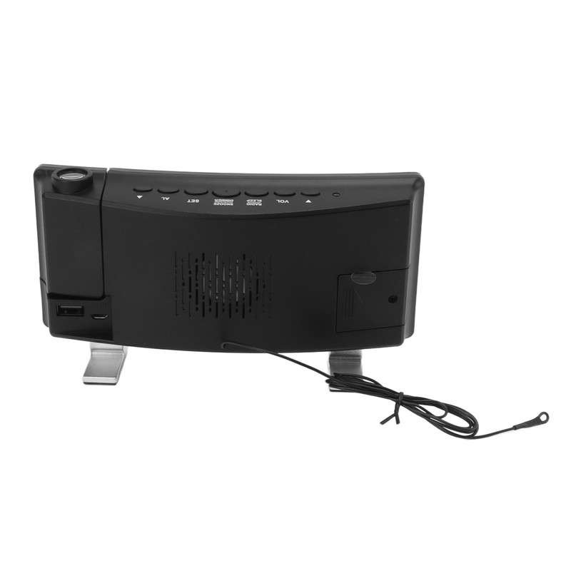 Radio Projection Alarm Clock LED Display Electronic Clock Curved Screen