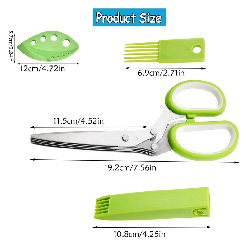 Yharnamite 3 Pcs Herb Scissors, 5 Stainless Steel Blade with
