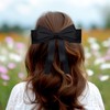 2 PCS Silky Satin Hair Bows Hair Clips Black Red