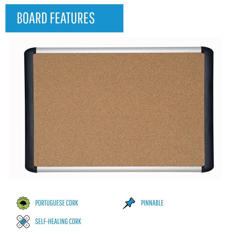 Mastervision MVI Tech Self Healing Cork Bulletin Board, 36" x