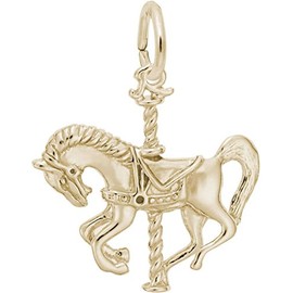 Rembrandt Carousel Horse Charm - Metal - Gold Plated Sterling Silver