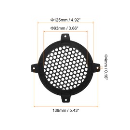 MECCANIXITY 4 Pcs 4inch Black Speaker Grill Mesh Plastic Woofer Guard Protector Dust Cover Black Decorative Circle Plastic Frame with Screws for Home Audio Car Speaker Replacement