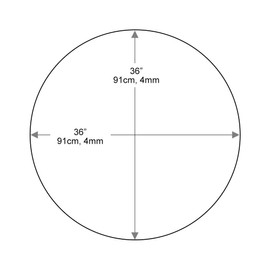 Dulles Glass 36 inch Round Glass Table Top - Tempered - 3/8" Thick Glass Surface, Safe Beveled Edge, Multipurpose for Dining Table, Patio, Coffee and End Table