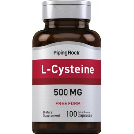Piping Rock L Cysteine 500 mg | 100 Capsules | Free Form | Non-GMO | by Piping Rock