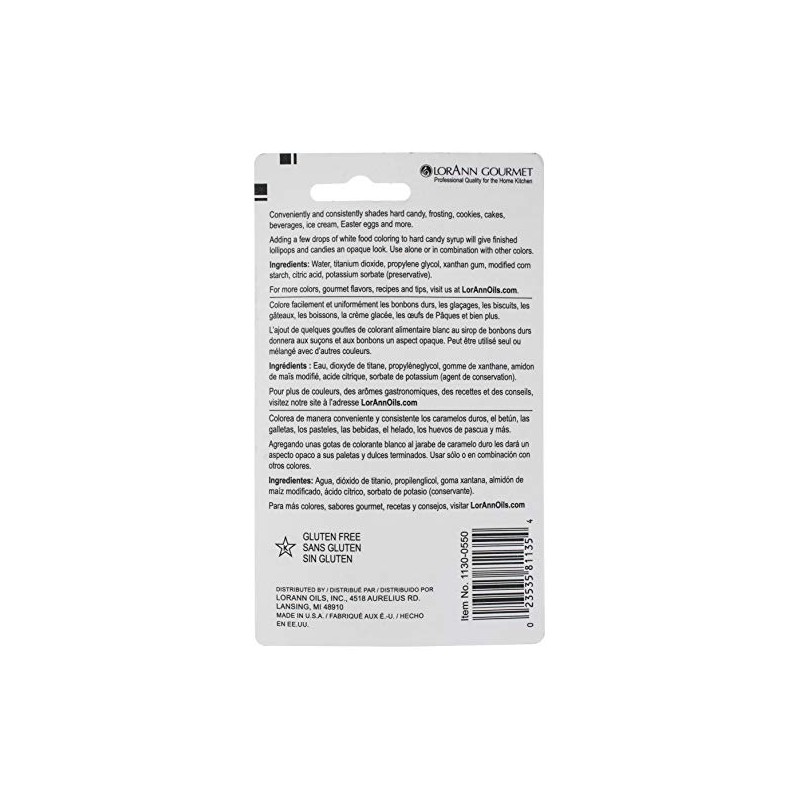 Lorann Oils Liquid Food Color, 1 oz, White