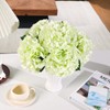Auihiay Green Hydrangea Artificial Flowers, 8 PCS Artificial Hydrangea Silk