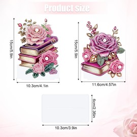 Tontut 2 Pcs Diamond Art Painting Desktop Jewelry Kits, 5D DIY Special Shape Diamond Art Rose Desktop Decoration for Home Office Desktop Decoration Art Crafts