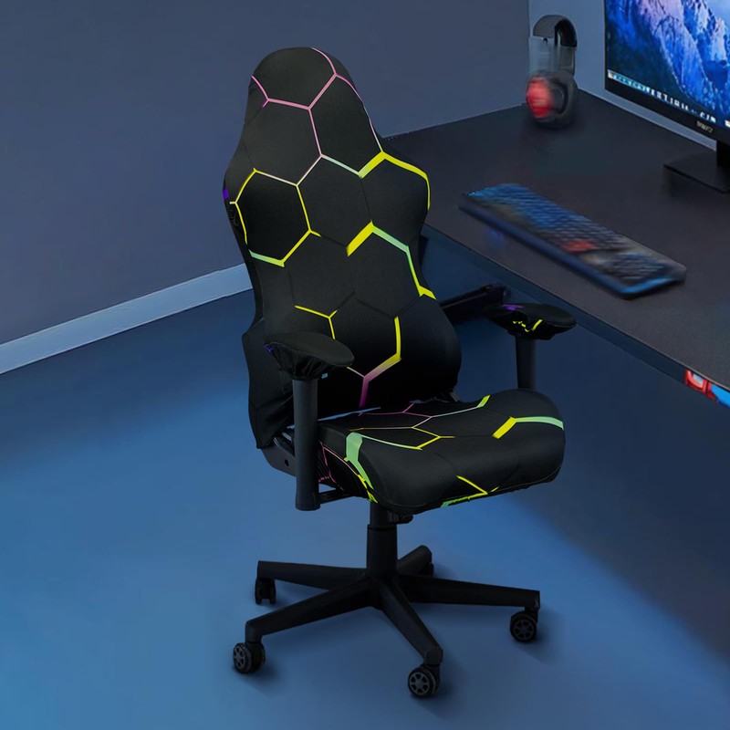 LANGYU Gaming Chair Cover, Office Chair Cover, Set of 4,