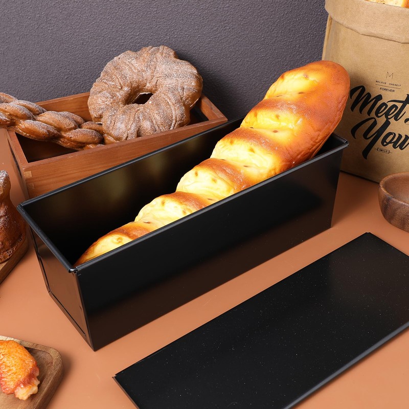 Luxshiny Pullman Loaf Pan with Lid: Non-Stick Bread Toast Box