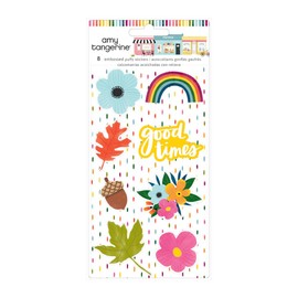 American Crafts Slice of Life Embossed Puffy Stickers - Amy Tangerine