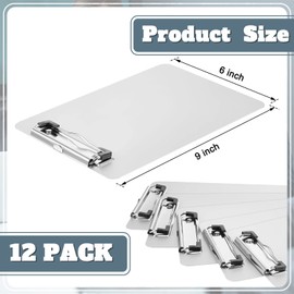 Henoyso 12 Pack 6×9 Inch Mini Aluminum Clipboards Bulk A5 Small Metal Clip Boards Memo Size with Durable Low Profile Clip & Hanging Hole for Classroom, Field Work, Construction, Inspection & Office