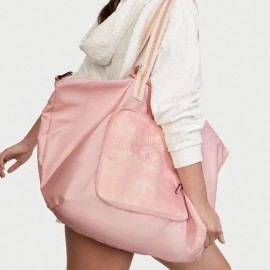 Victoria's Secret Sunset ombre Getaway Weekender Packable Travel Tote Pink New