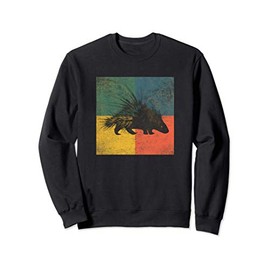 Porcupine Retro Vintage Square Graphic Sweatshirt